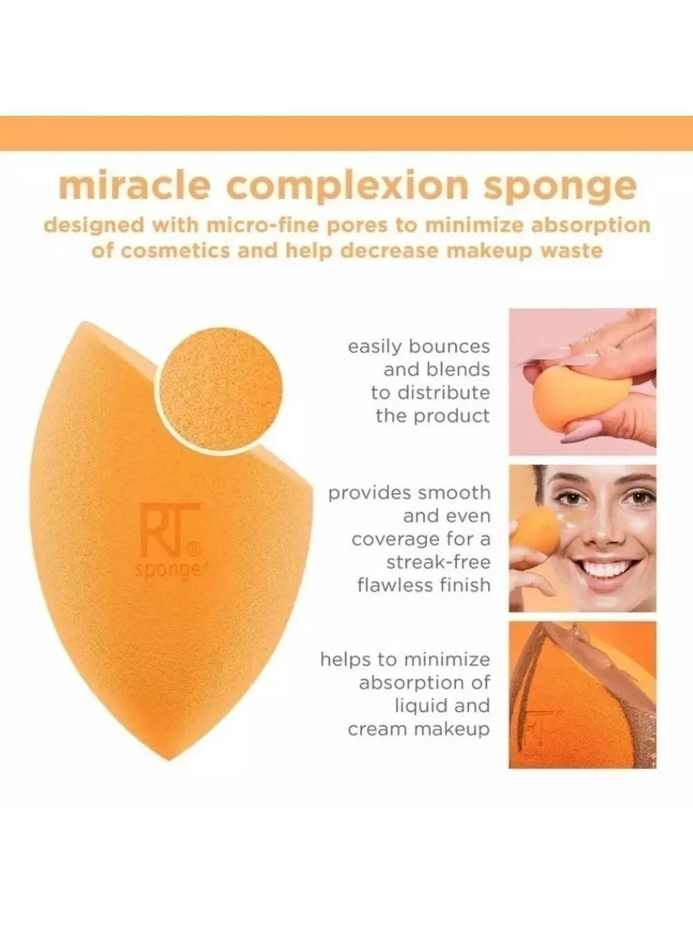 Real Techniques Miracle Complexion Sponge Makeup Blender | NEW